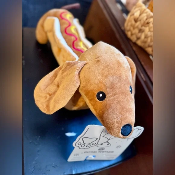 Large Hot Dog Dachshund Plush Squeaky Toy – Dachshund | Pet Gift - Picture 5 of 6
